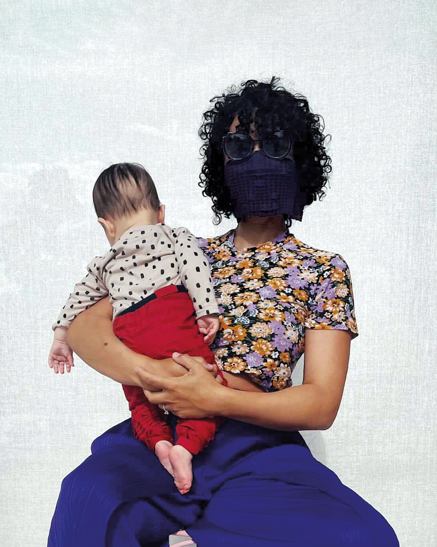 Marawa embraces her child who is dressed in Petit Pli Clothes That Grow 