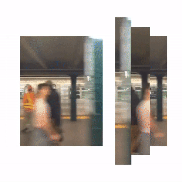 The view out of a Subway Train window leaving a platform