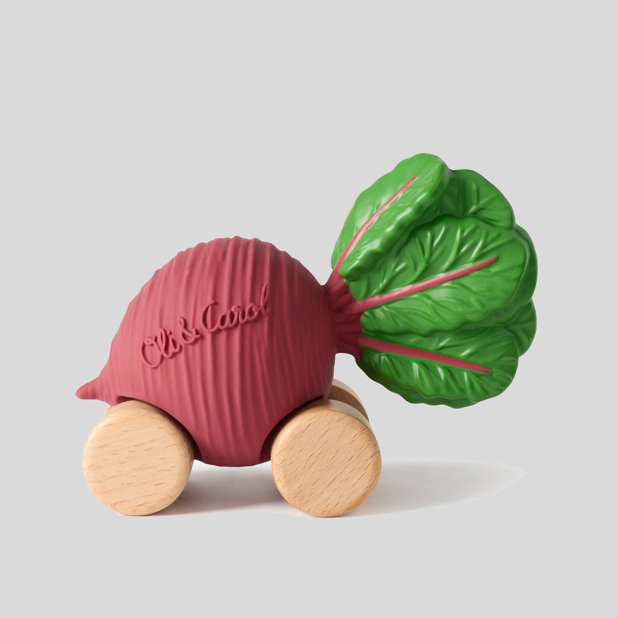 Green Baby Car - Natural Rubber Push Along Oli&Carol