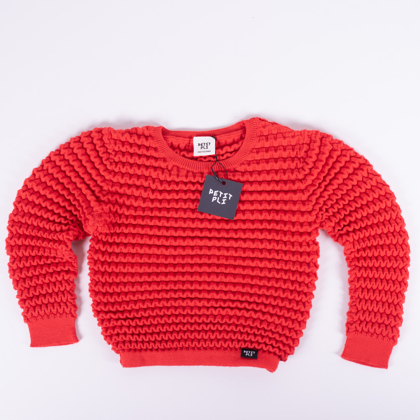 Infra Red knot-tile merino jumper