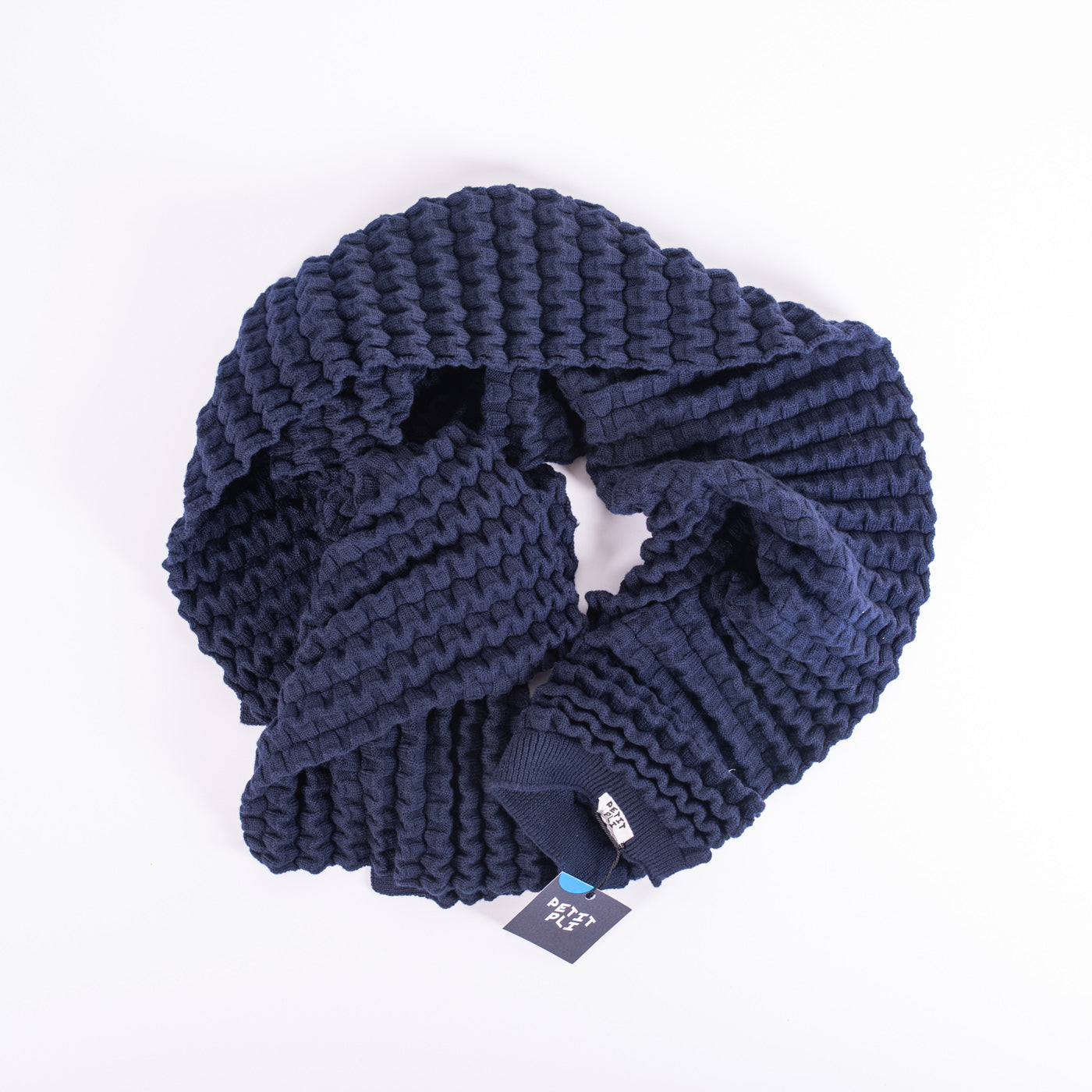 Merino knot-tile scarf, folded