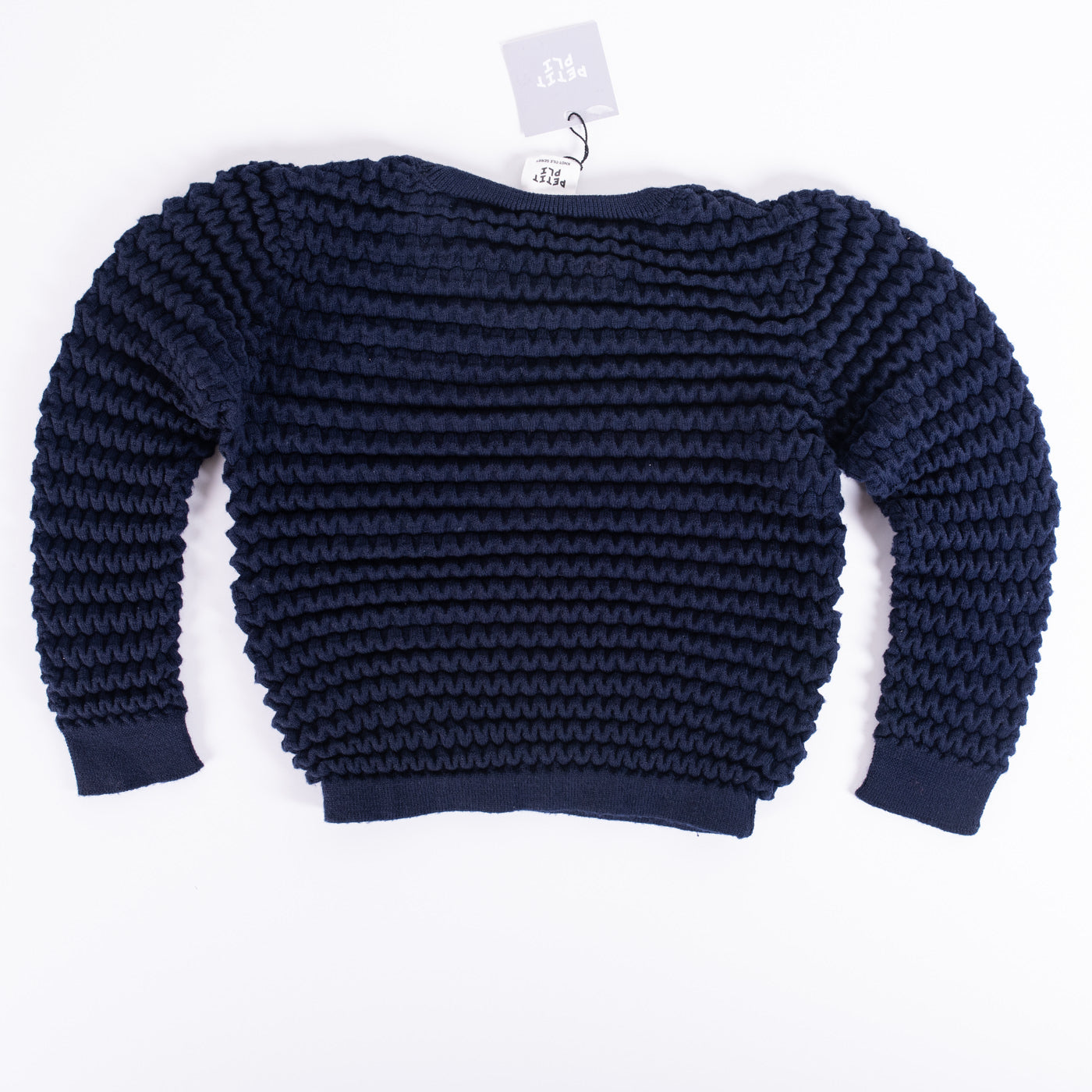 Midnight Matter knot-tile merino jumper, back