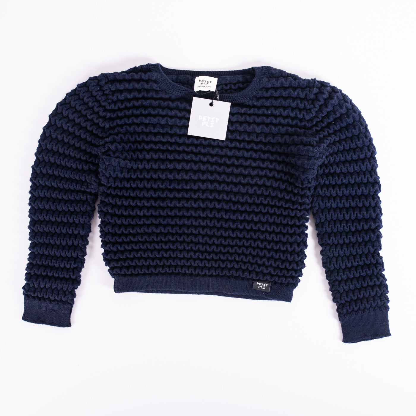 Midnight Matter knot-tile merino jumper, second piece, front