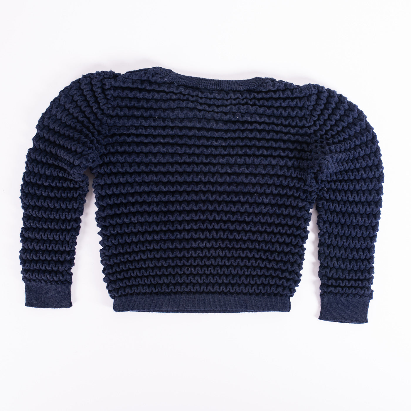 Midnight Matter knot-tile merino jumper, second piece, back