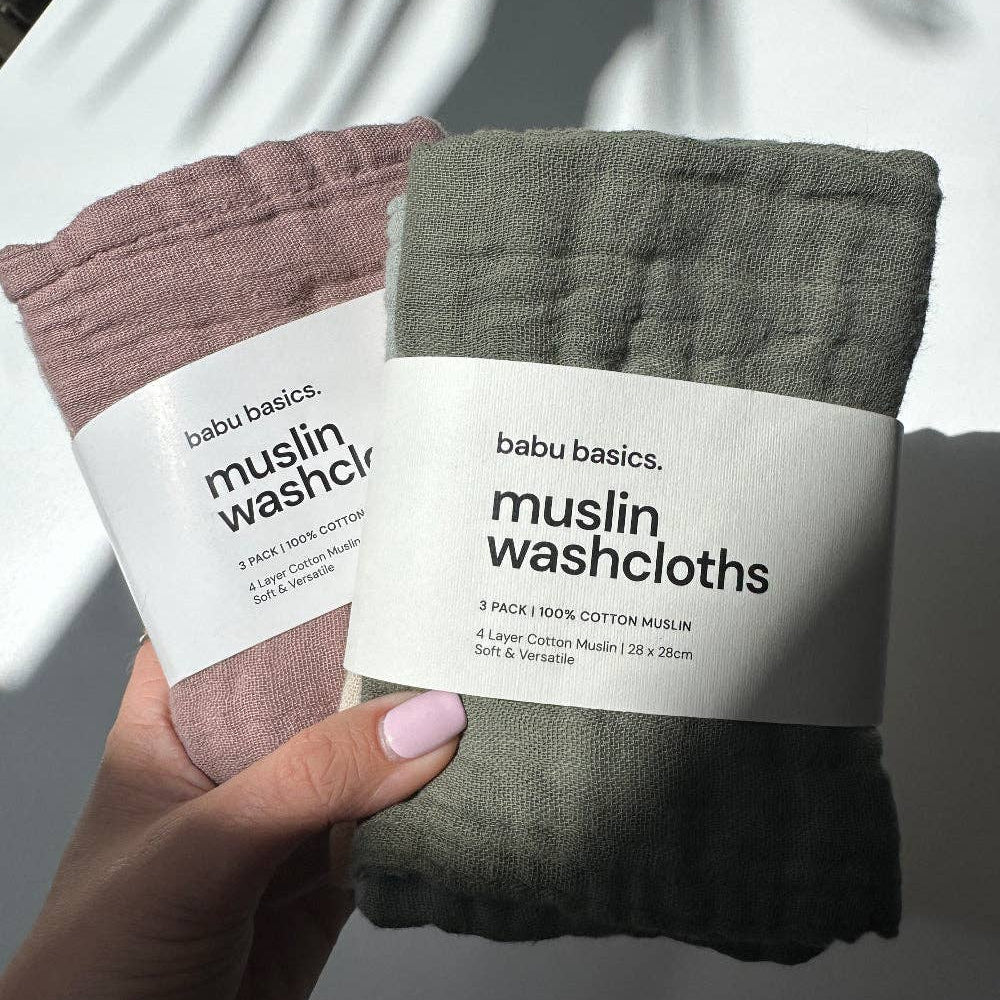 Muslin Wash Cloths (3 Pack)