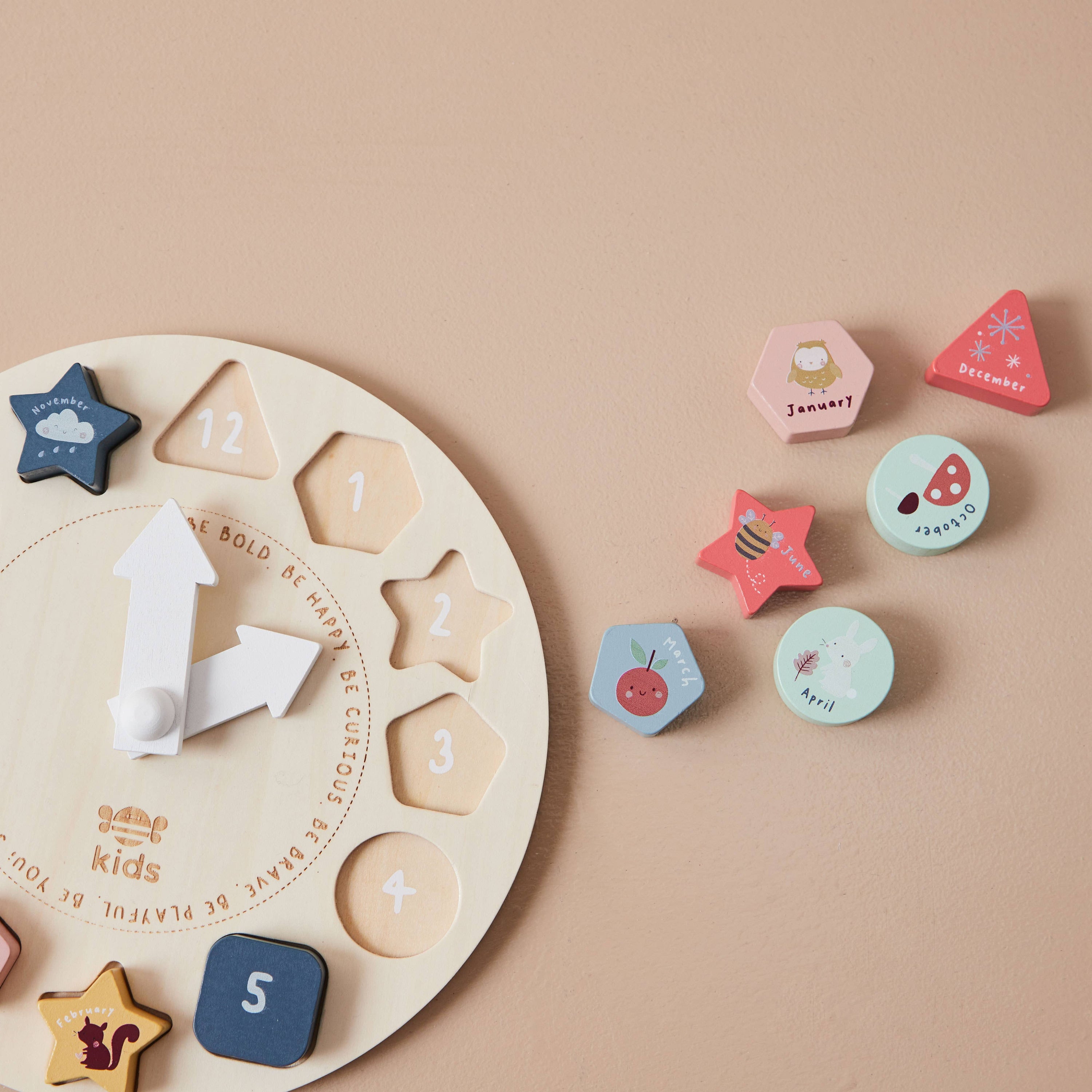 Kids Wooden Puzzle Clock