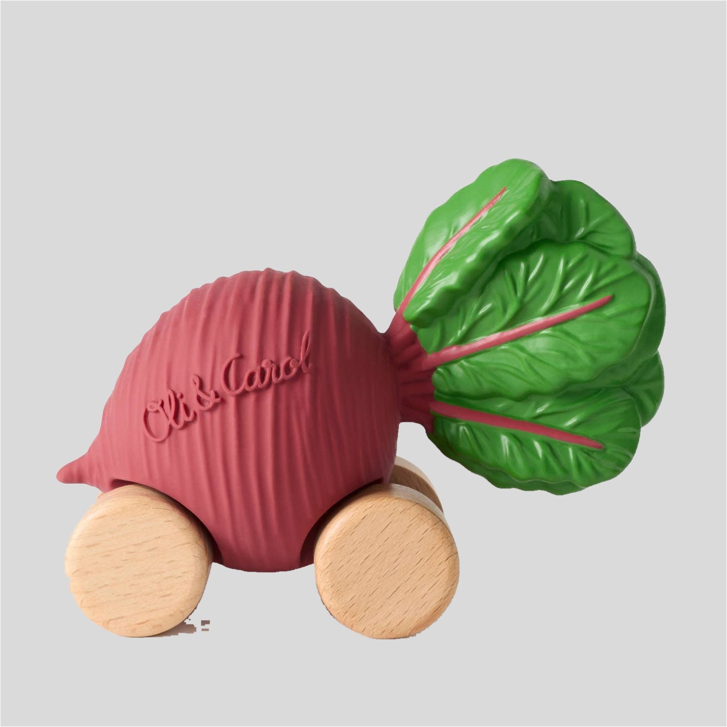 Green Baby Car - Natural Rubber Push Along Oli&Carol
