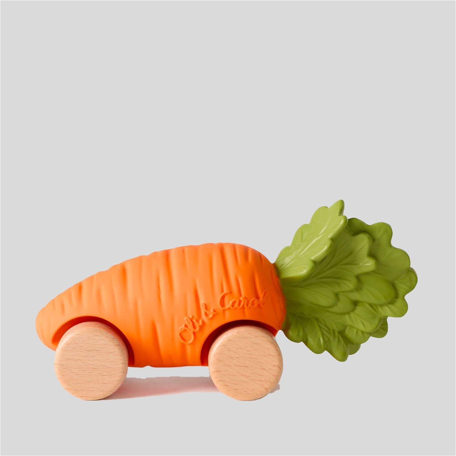 Green Baby Car - Natural Rubber Push Along Oli&Carol