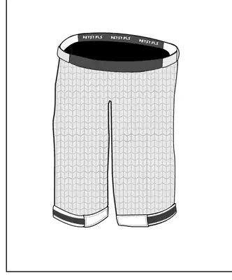 Childrenswear bottoms measuring guide: 1 waist, 2 outside leg