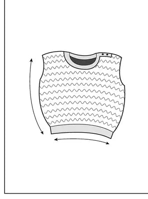 Merino Vest measuring guide: 1 length, 2 waist